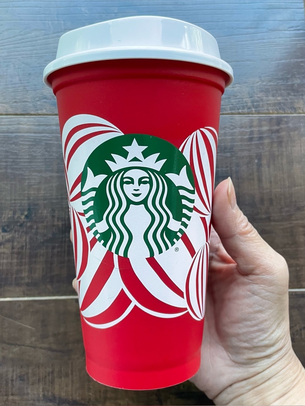STARBUCKS Festive Christmas Reusable Travel Cup Grande Medium 16oz 473ml